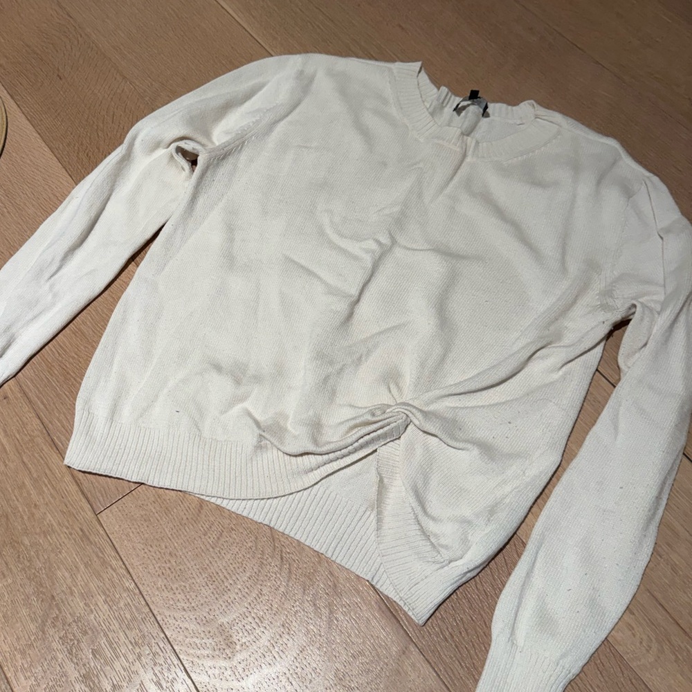 7 For All Mankind Cream Crewneck Sweater